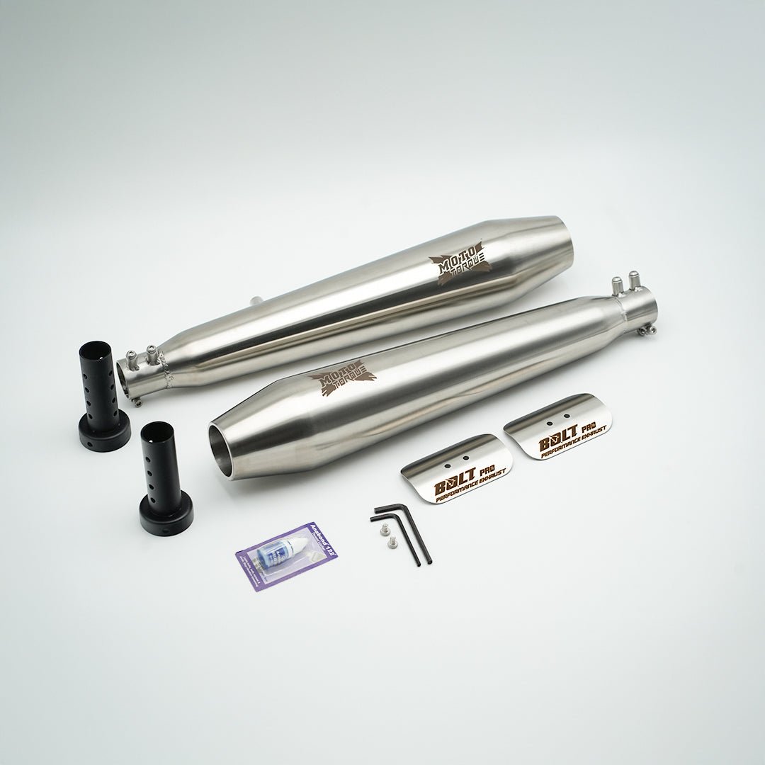 Moto Torque BOLT PRO Performance Exhaust Matte for Royal Enfield Interceptor 650 / Continental GT 650 | Free Flow Slip-On Exhaust