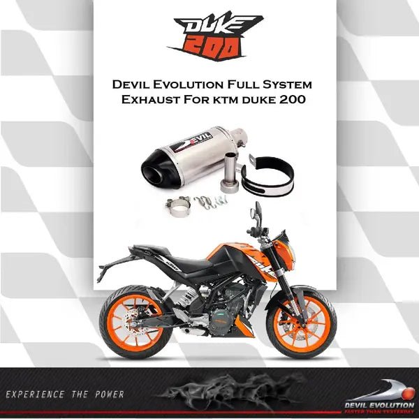 Devil Evolution Full Sports ExhaustDevil Evolution Full Sports Exhaust System for KTM Duke 200 / KTM RC 200 (2014–2016) | Performance Racing Exhaust India System for KTM DUKE/RC 200 [Year 2014-2016]