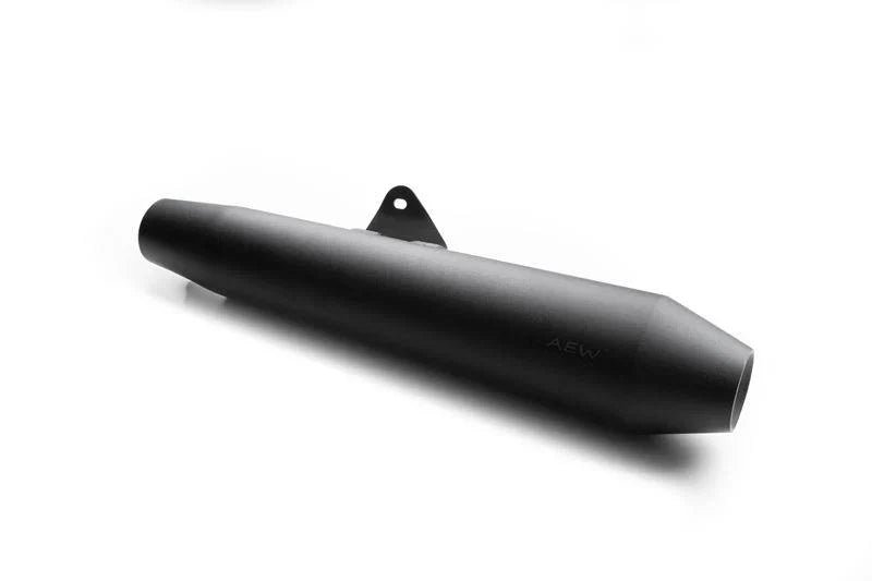 AEW TE 102 Megaphone Performance Exhaust for Interceptor 650 / Continental GT 650 | Black, Stainless Steel & Mirror Polish — Stainless Steel Heat Resistant Black image 3