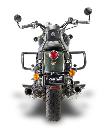 Silver Stallion Longshot Performance Exhaust for Royal Enfield Super Meteor 650 | +2 BHP Power Boost Slip-On Exhaust | Silver, Matte Black & Brushed — Brushed image 3
