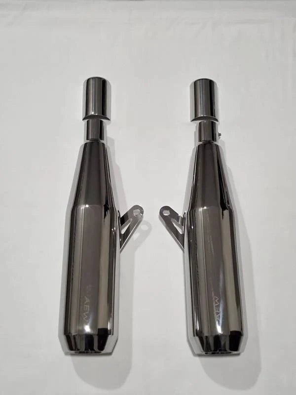 AEW TE104 Edge Performance Exhaust for Royal Enfield Interceptor 650 / Continental GT 650 | Stainless Steel Variants — Stainless Steel Mirror Polish