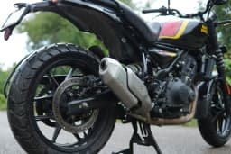 Powerage Slip-On Exhaust with De-Cat Pipe for Royal Enfield Guerrilla 450 - Brushed Steel image 8