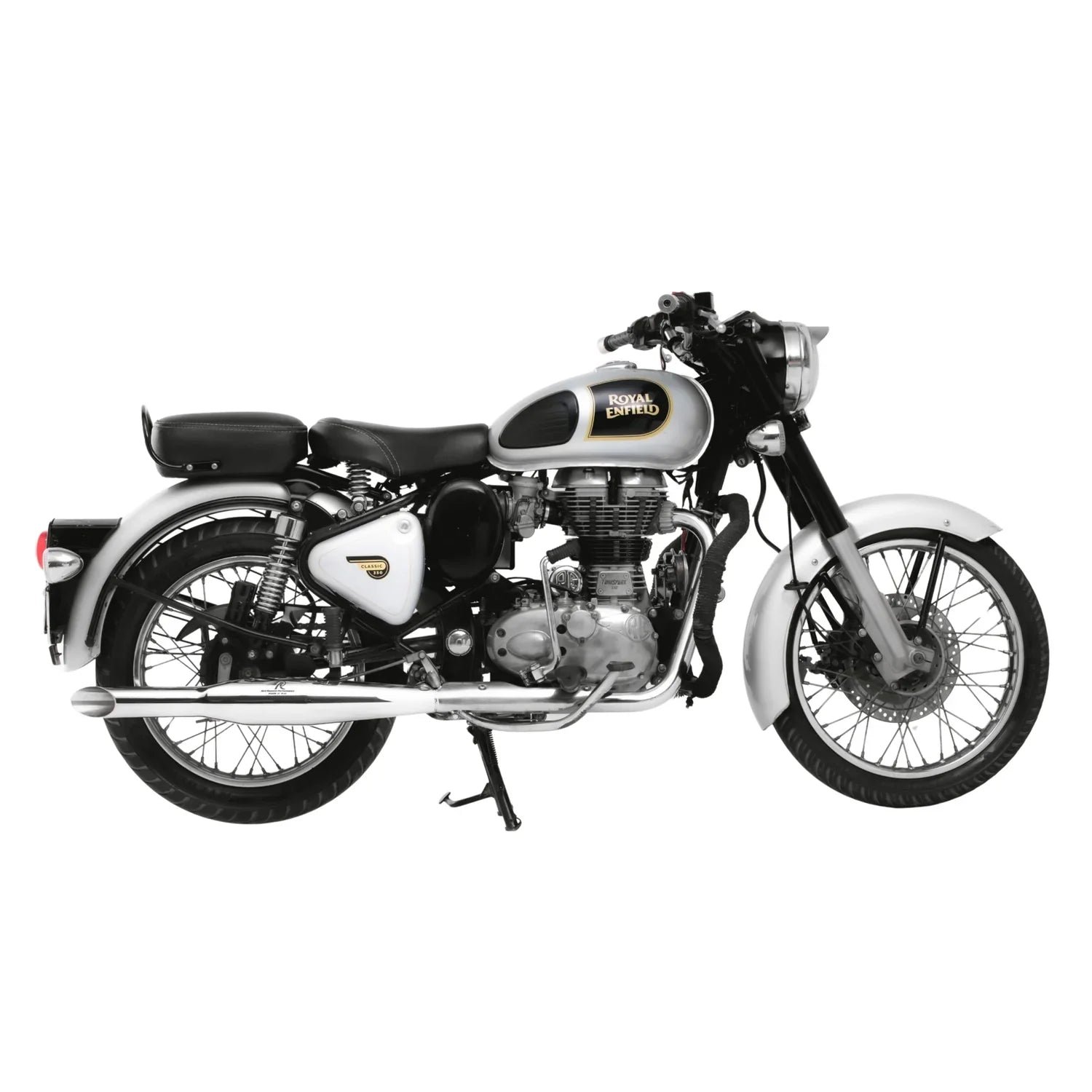 Red Rooster Rumbler Exhaust for Royal Enfield 350 & 500 – Performance Slip-On (Polish / Matte / Black) — Matte image 8