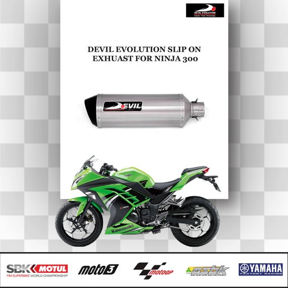 Devil Evolution Slip-On Exhaust with Link Pipe for Kawasaki Ninja 400 / Kawasaki Ninja 500 | Performance Racing Exhaust India image 2