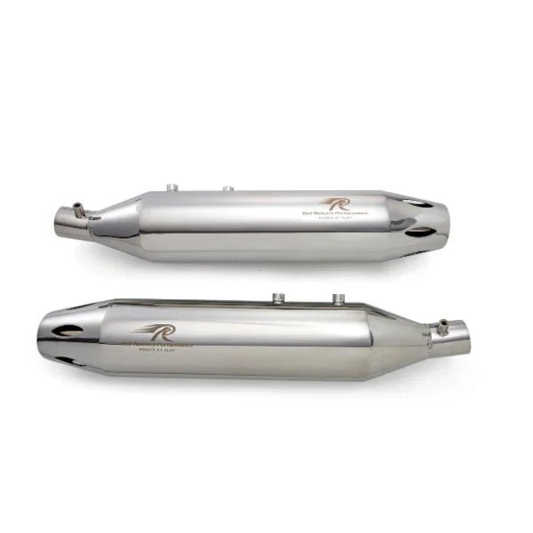 Red Rooster Astral Pro Exhaust for Royal Enfield Super Meteor 650 – Performance Slip-On (Polish / Black) — Black image 3