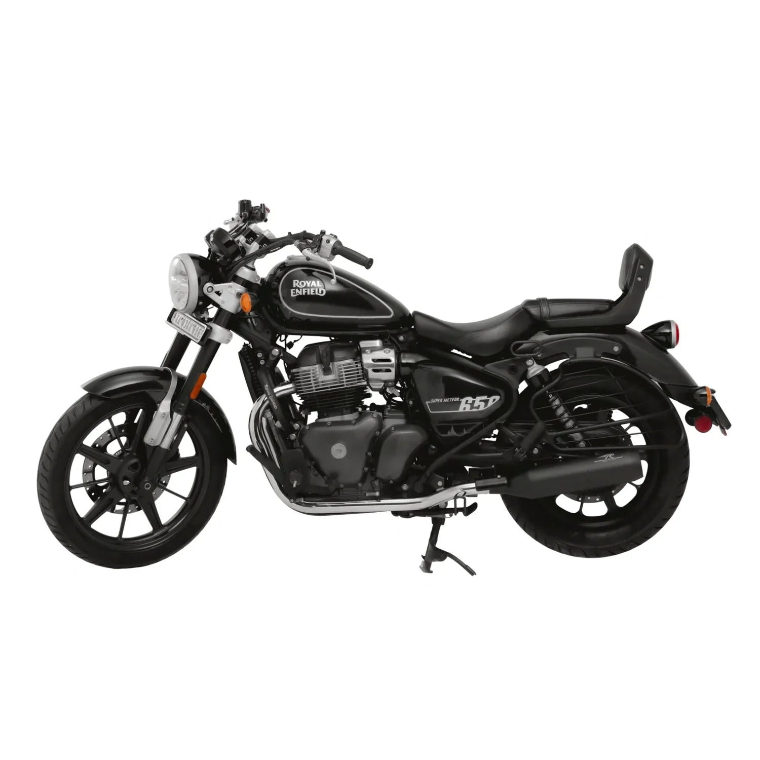 Red Rooster Astral Exhaust for Royal Enfield Super Meteor – Performance Slip-On (Black / Polish) — Polish image 3