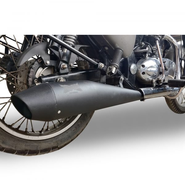 Moto Torque Dolphin Black Performance Exhaust for Royal Enfield – Universal UCE Slip-On Exhaust image 6