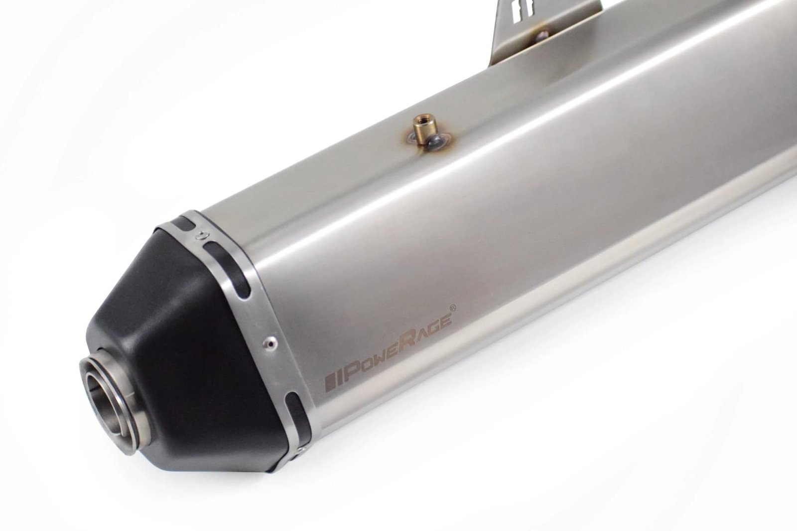 Powerage Slip-On Exhaust for Royal Enfield Himalayan 411 - Black and Brushed Steel image 2