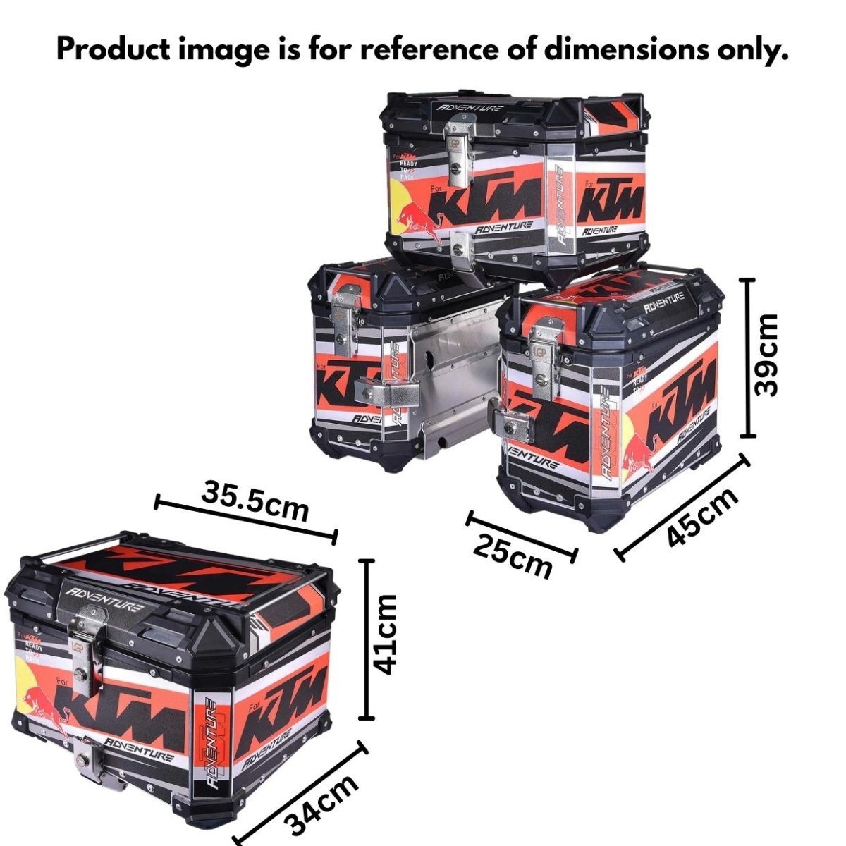 KTM Trailmaster Aluminium Luggage Set 45L & 2×38L | 3 Box Set image 6