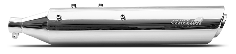 Silver Stallion Performance Exhaust for Royal Enfield Classic 650 | +2 BHP Power Boost Slip-On Exhaust | Silver, Matte Black & Brushed — Brushed image 4