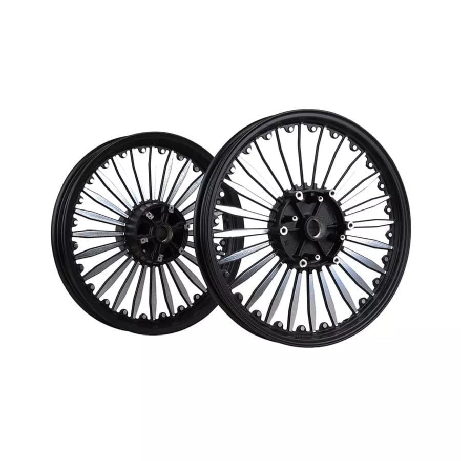 Heavy Duty Alloy Wheel For Front Tire Disc Brake Bullet Classic 350 Or 500 &Thunderbird 300X Or 500X Black 2Pc