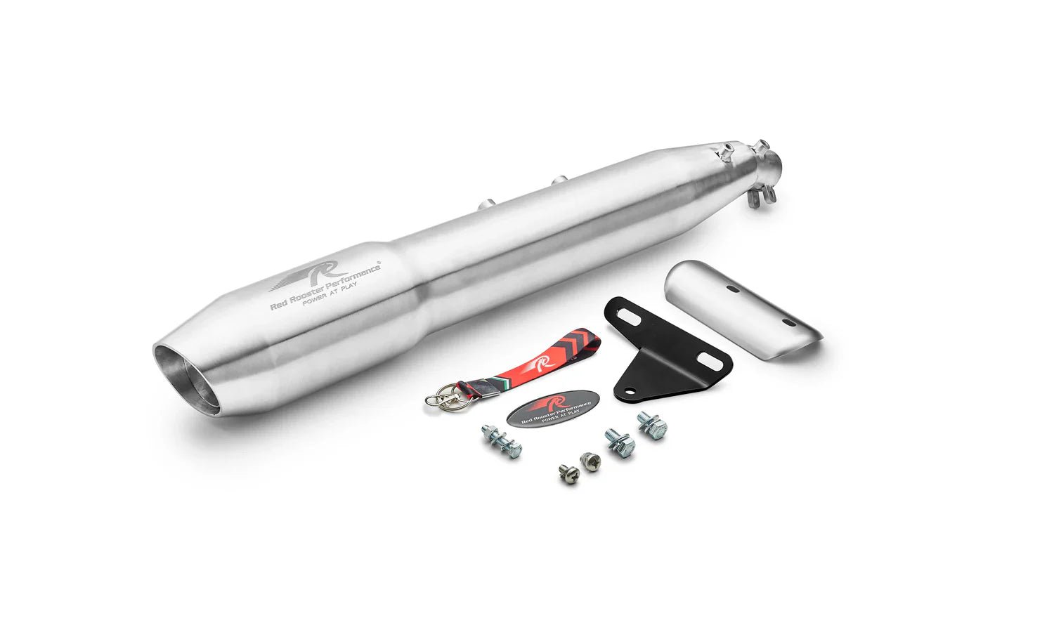 Red Rooster Pegasus Max Exhaust for Honda CB350 / Honda CB350C (Polish / Black / Matte) — Polish image 4