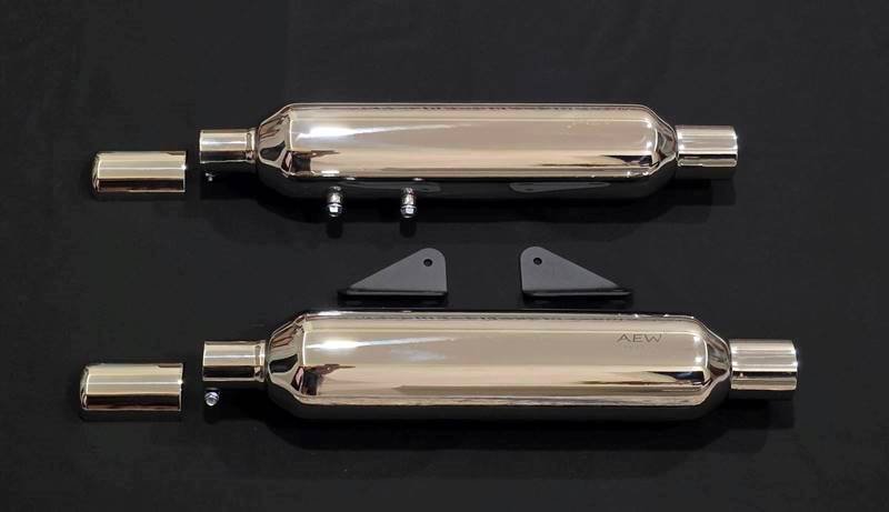 AEW TE204 Classic 650 Performance Exhaust Mirror Polish | Royal Enfield Slip-On Stainless Steel Exhaust image 3