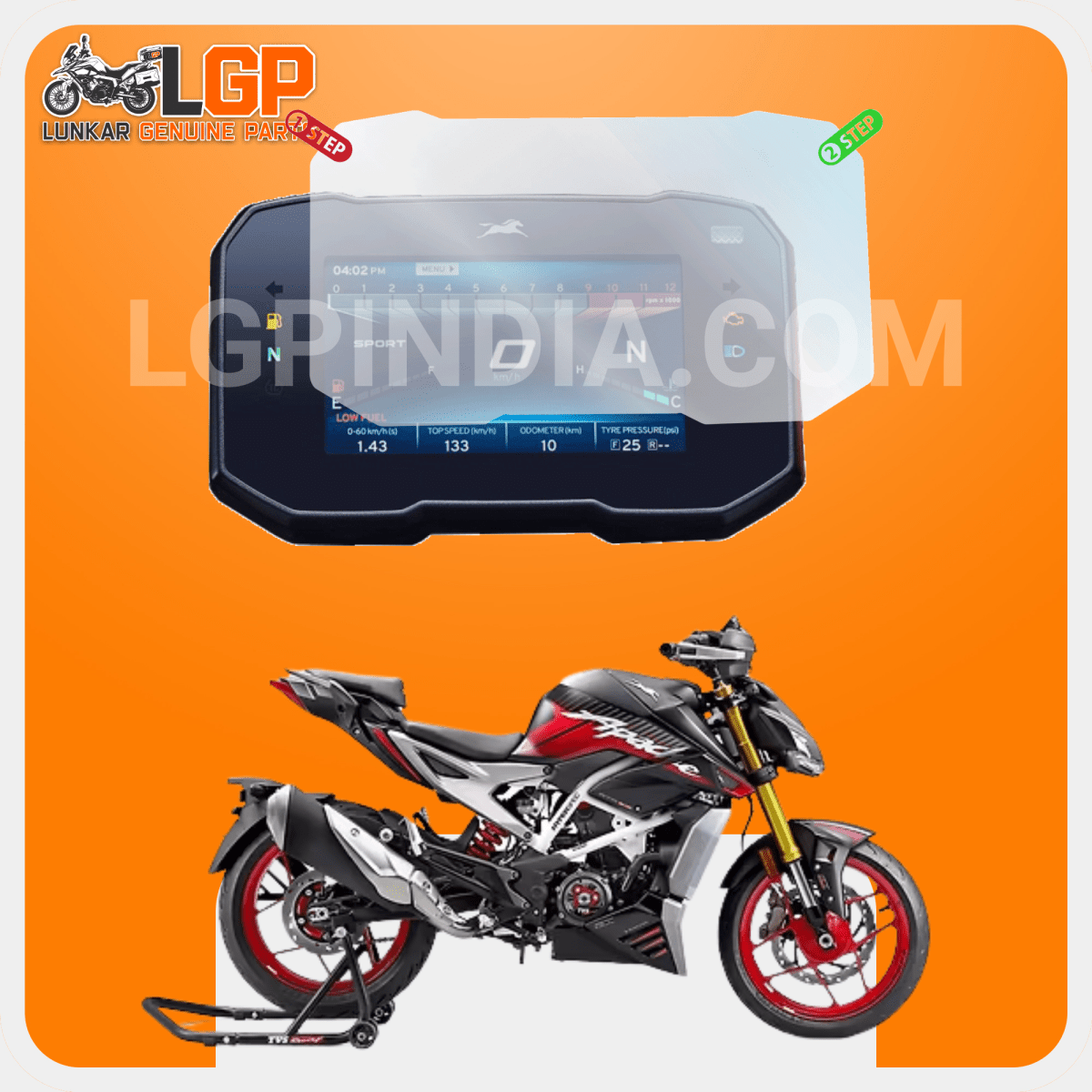 LGP SCREEN GUARD DISPLAY PROTECTOR TVS — RAIDER/ RAIDER SSE RAIDER SINGLE & RADEON - DIGITAL METER image 7