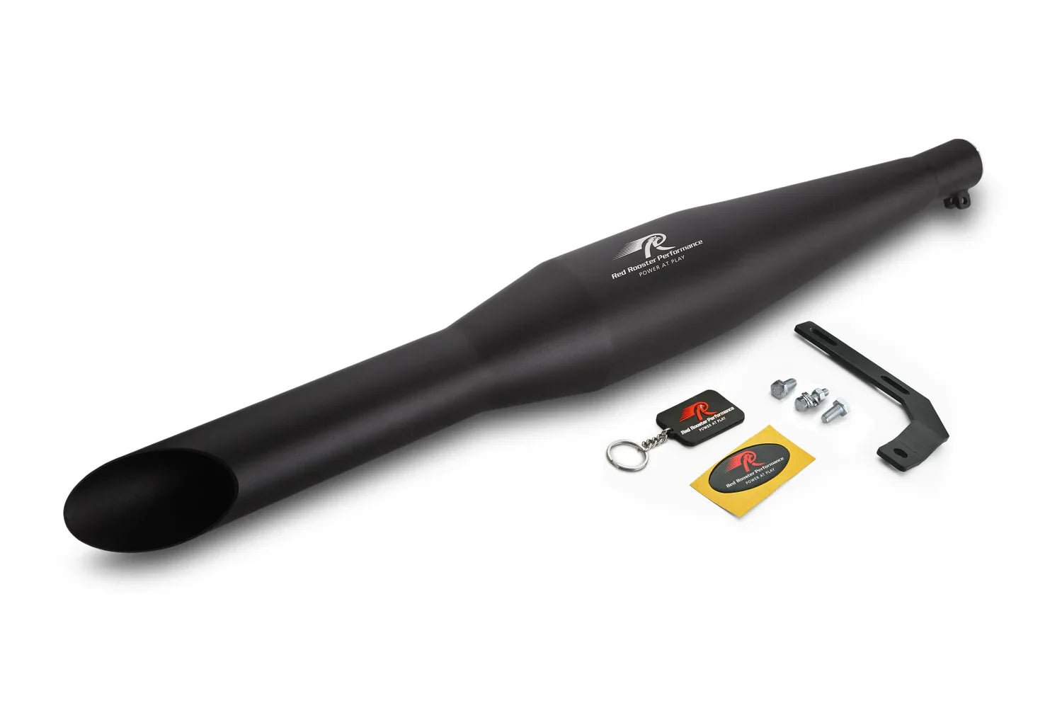 Red Rooster Rumbler Exhaust for Royal Enfield 350 & 500 – Performance Slip-On (Polish / Matte / Black) — Black