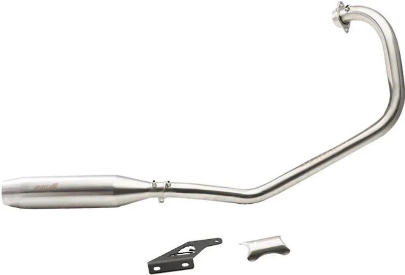 Triumph Speed 400 / Scrambler 400X Blaze Full System Exhaust | Silver Stallion Performance | Brushed / Silver / Black Matte — Brushed