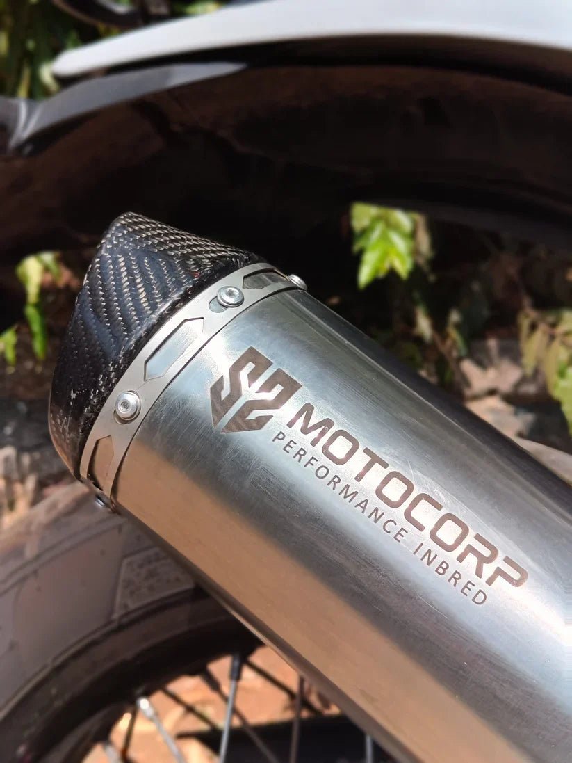 SS Motocorp Slip-On Exhaust Silencer for Royal Enfield Himalayan 450 | Carbon Fiber Tip Performance Exhaust with DB Killer image 4