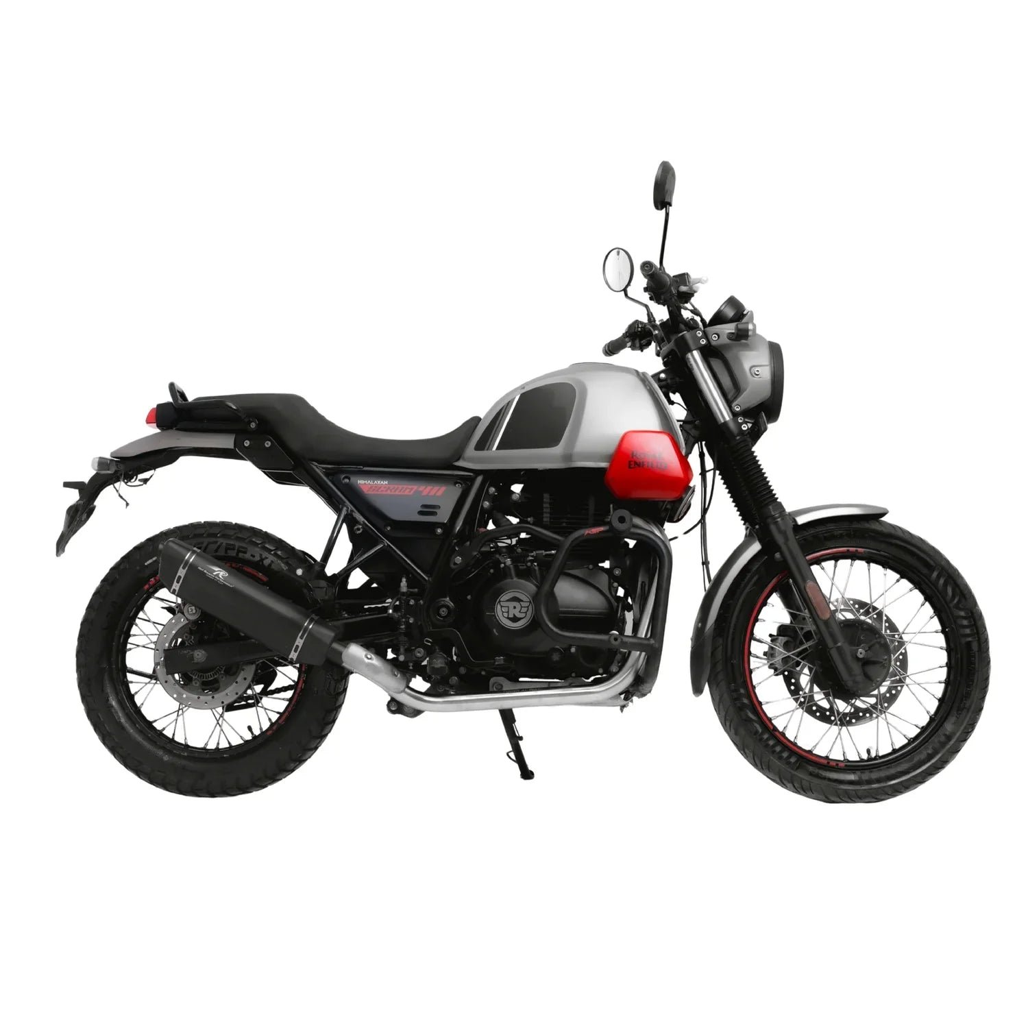 Red Rooster Vertex Exhaust for Himalayan & Scram 411 – Performance Slip-On (Polish / Matte / Black) — Matte image 6