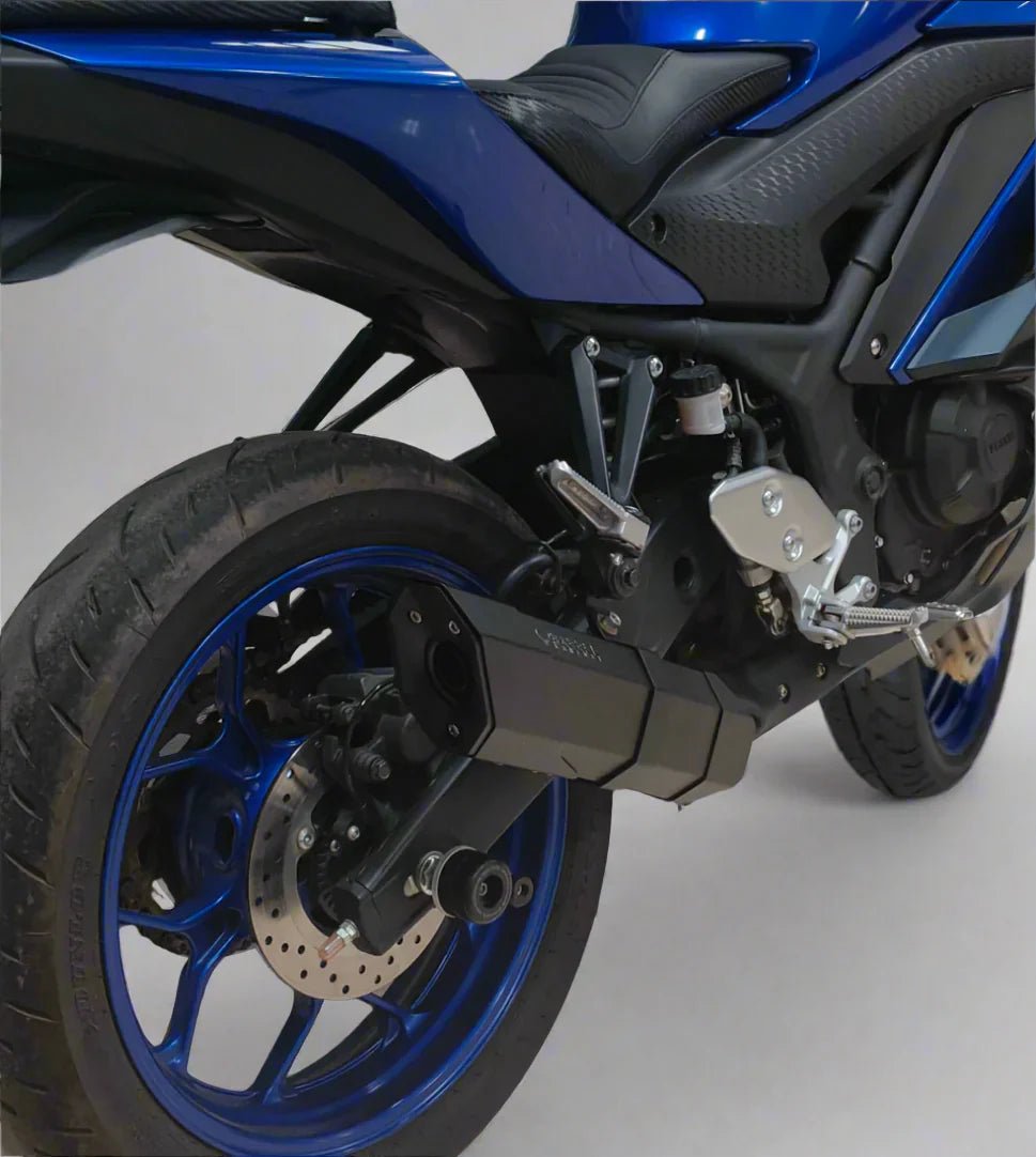 Barrel Rogue 2.0 Exhaust for Yamaha R3 with Link Pipe | 304 Stainless Steel Performance Slip-On (Black & Steel) — Black