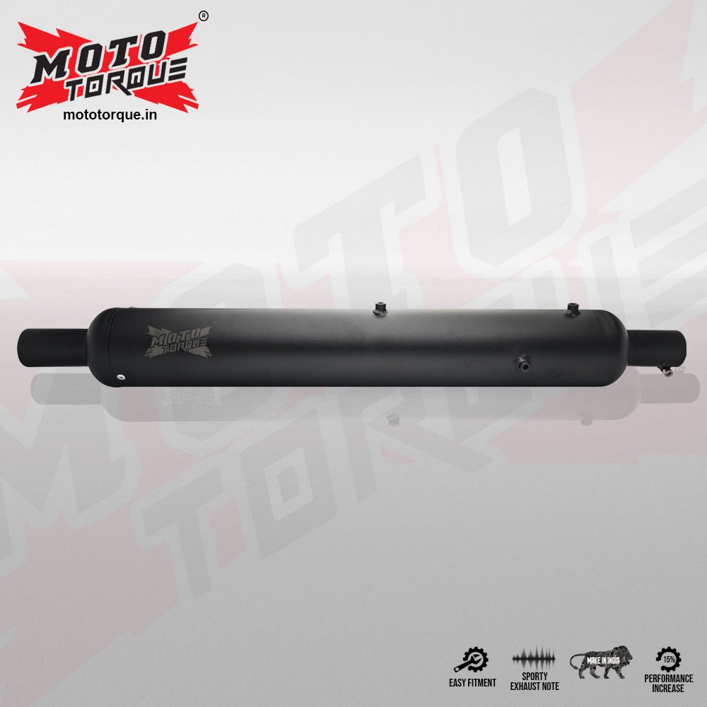 Moto Torque Replica Black Exhaust (BS6) for Royal Enfield – Stock Look Performance Bass Silencer image 3