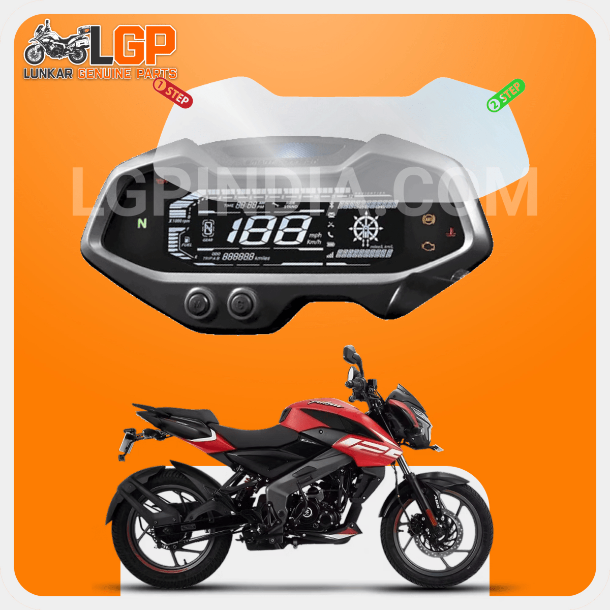 LGP SCREEN GUARD DISPLAY PROTECTOR BAJAJ — PULSAR N150/ N160/ N250/ F250/ 125/ 150/ 200F 2024+ image 5