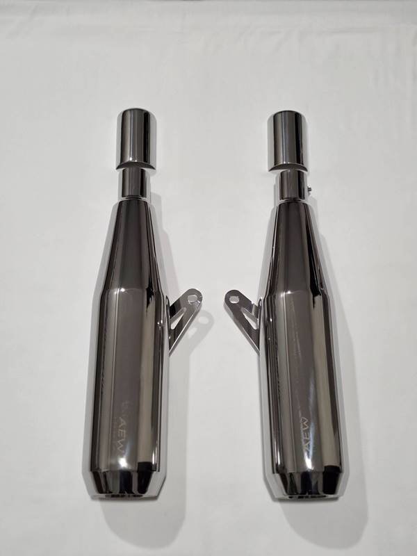 AEW TE 104 EDGE Slip-On Exhaust Interceptor 650 / GT 650 Mirror Polish | 304 Stainless Steel Performance Megaphone Silencer image 3