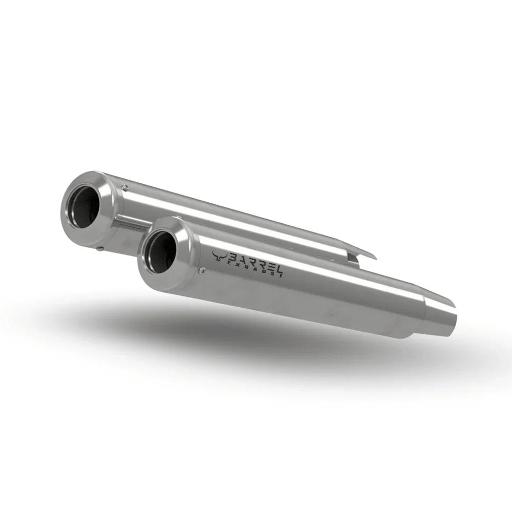 Barrel Exhaust-10 Bass Master Polish Slip-On Exhaust for Royal Enfield Interceptor 650 / Continental GT 650 | 304 Stainless Steel image 2