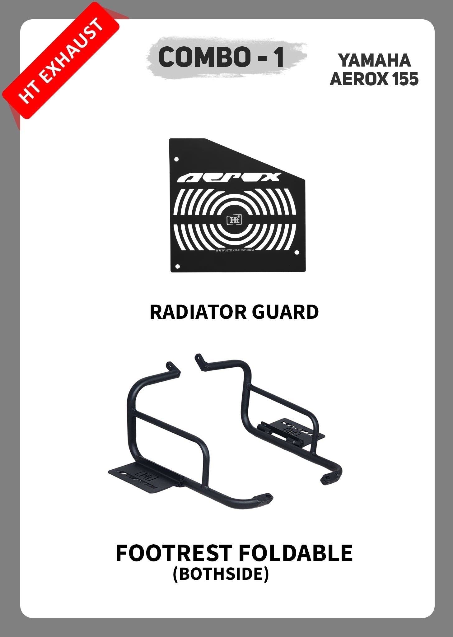 AEROX COMBO 1 RADIATOR GUARD + FOLDABLE FOOTREST