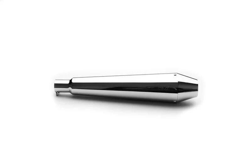 AEW TE 101 Megaphone Exhaust for Interceptor 650 / Continental GT 650 | Stainless Steel / Black / Chrome | AEW Silencer — MILD STEEL CHROME image 4