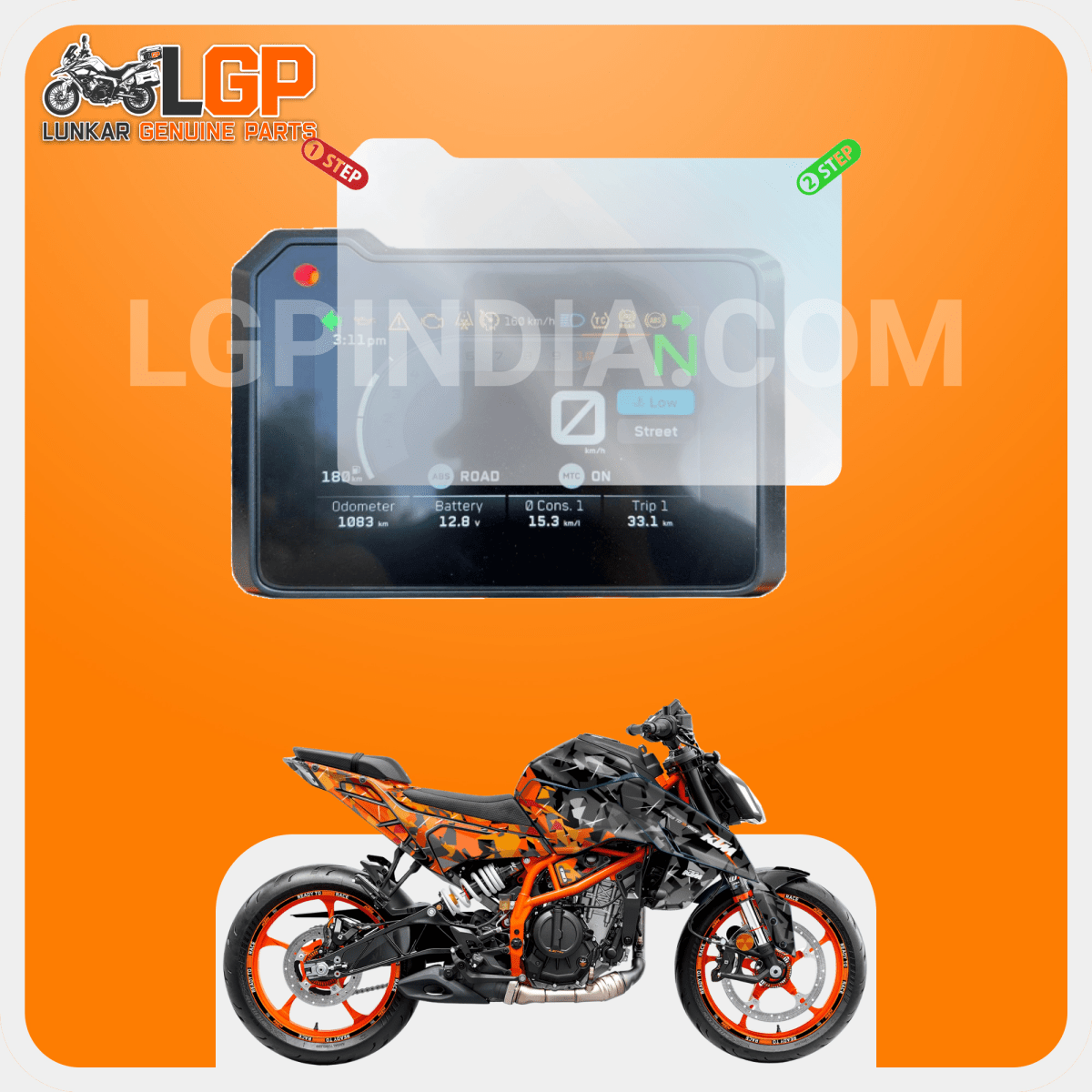 LGP SCREEN GUARD DISPLAY PROTECTOR KTM — KTM RC 390 ( UPTO 2023 )/ ADVENTURE 390 image 4