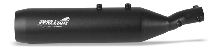 Silver Stallion Outlander Performance Exhaust for Royal Enfield Bear 650 | +2.5 BHP Power Boost Slip-On Exhaust | Silver, Matte Black & Brushed — Brushed image 2