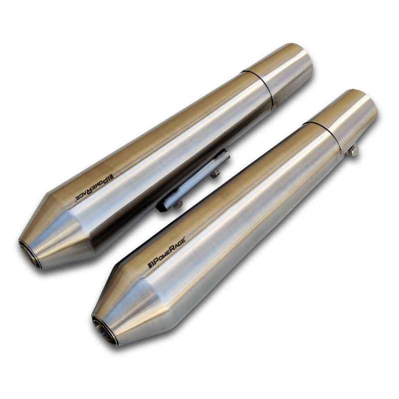 Powerage Slip-On Exhaust for Royal Enfield Continental GT 650 / Interceptor 650 - Brushed Steel Short