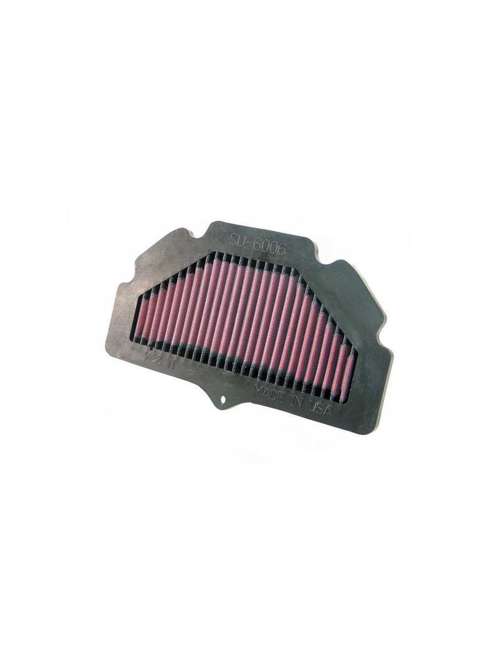K&N SU-6006 High-Flow Lifetime Engine Air Filter for Suzuki GSX-S750, GSR750 & GSR600 | Washable Reusable Performance Air Filter