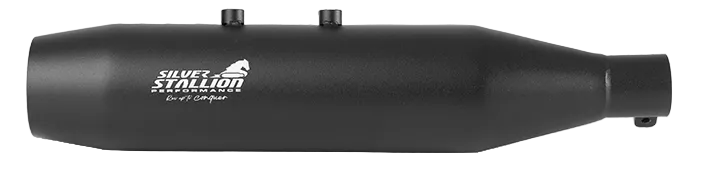 Royal Enfield Hunter 350 Shorty Performance Exhaust | Silver Stallion Performance | +1.75 BHP Power Boost | Dual Tone / Silver / Black Matte / Brushed — Black Matte image 2