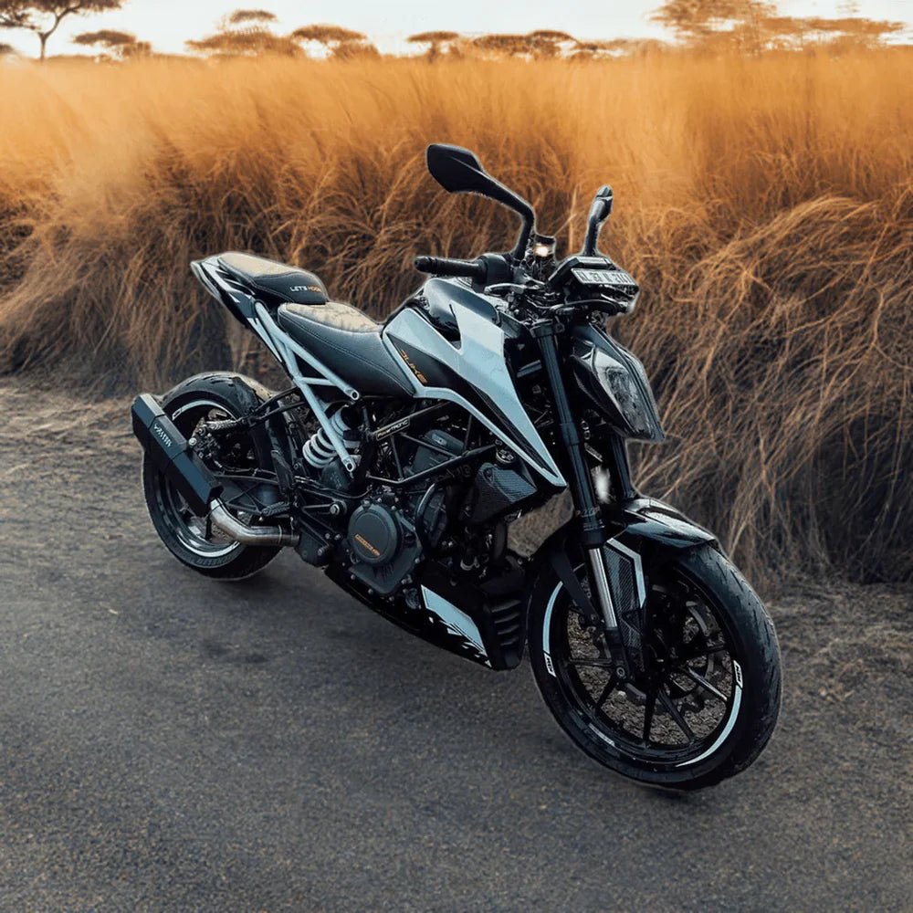 Barrel Rogue Black Slip-On Exhaust with Link Pipe for KTM Duke 390 / RC 390 / Adventure 390 / Duke 250 | 304 Stainless Steel (Rogue 1.0 & Rogue 2.0) — Rogue 1.0 / KTM Adventure 390 image 5