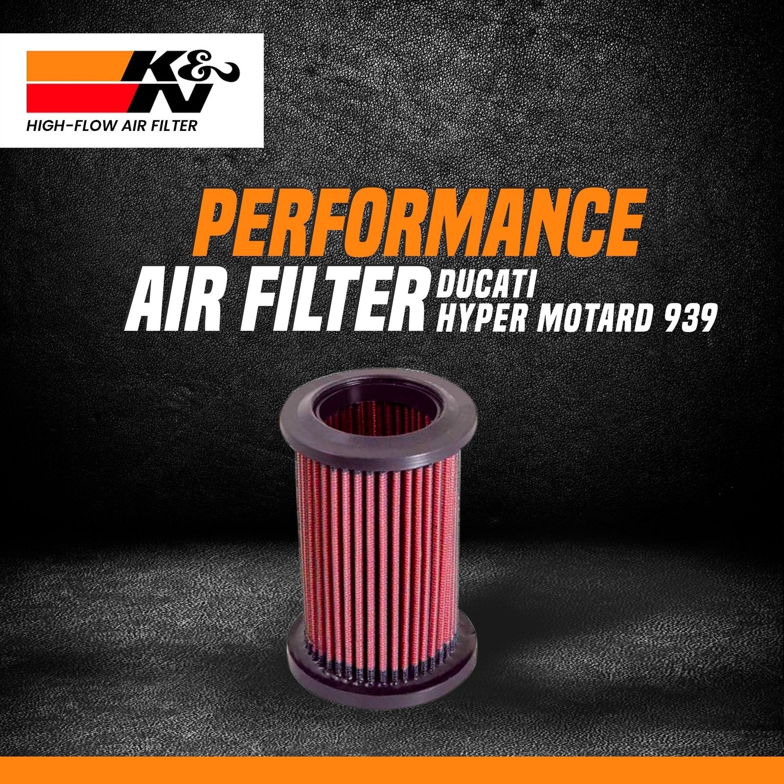 K&N High Performance Air Filter for Ducati Hyperstrada 939 | Reusable Washable Motorcycle Air Filter