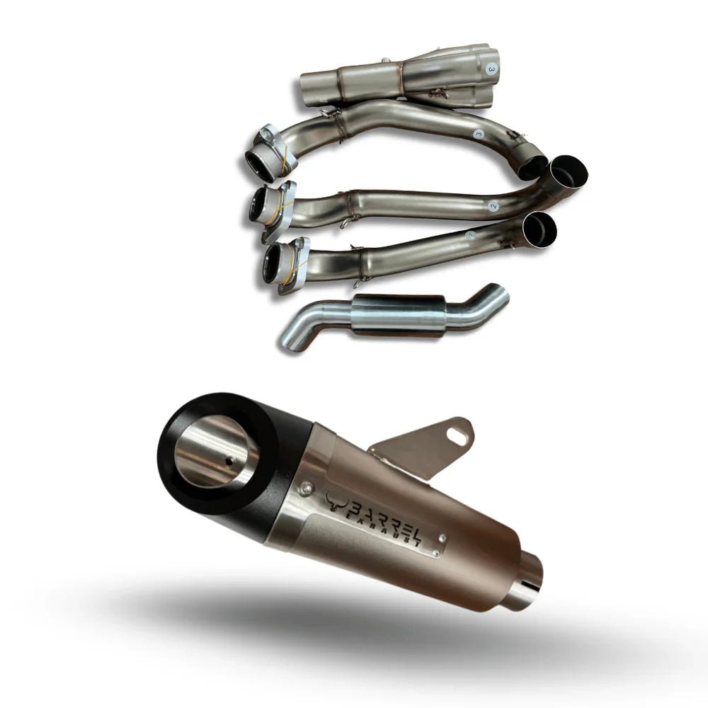 Barrel Outlaw 2.0 Full System Exhaust for Triumph Street Triple 765 (2023–2025) | 304 Stainless Steel Performance Exhaust — 2024