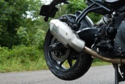 Powerage Slip-On Exhaust with De-Cat Pipe for Royal Enfield Guerrilla 450 - Brushed Steel image 7