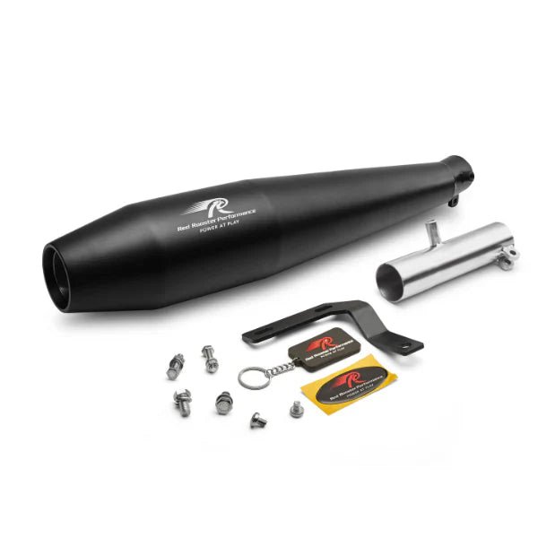 Red Rooster Pegasus RS Exhaust for Honda CB350 RS (Polish / Black) — Polish image 2