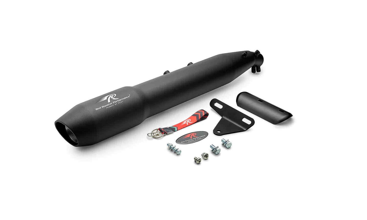 Red Rooster Pegasus Max Exhaust for Honda CB350 / Honda CB350C (Polish / Black / Matte) — Black