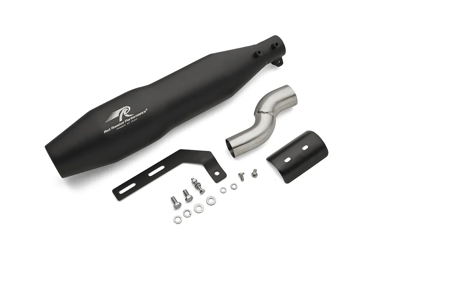 Red Rooster Blaze Exhaust for Triumph Scrambler 400 X & Triumph Speed 400 (Polish / Black / Matte) — Black