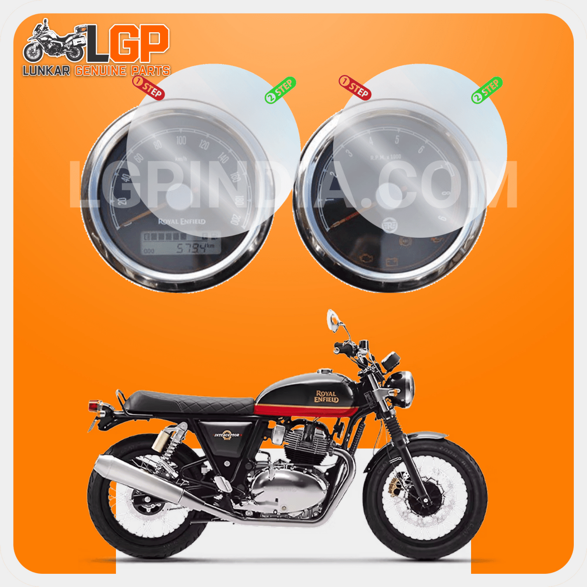 LGP SCREEN GUARD DISPLAY PROTECTOR ROYAL ENFIELD — ROYAL ENFIELD HUNTER (RETRO VARIANT - 85 mm) image 7