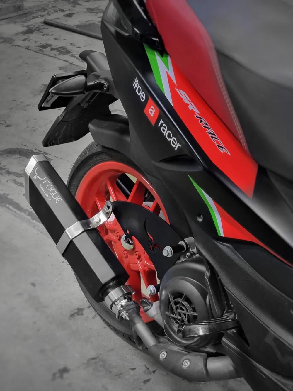 Barrel Rogue Exhaust for Aprilia SR 160 / SXR 160 with Adapter | Rogue 1 & Rogue 2 304 Stainless Steel Performance Slip-On Exhaust — Rogue V1 image 5