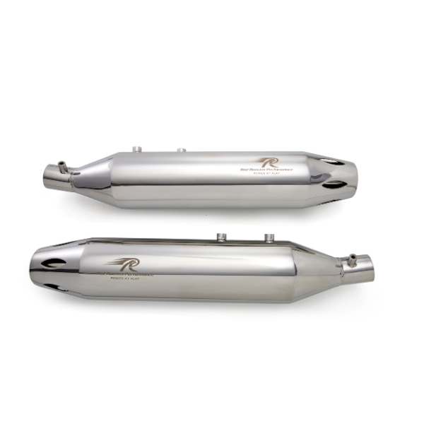 Red Rooster Astral Polish Exhaust for Royal Enfield Super Meteor 650 – SS304 Chrome Performance Silencer image 2
