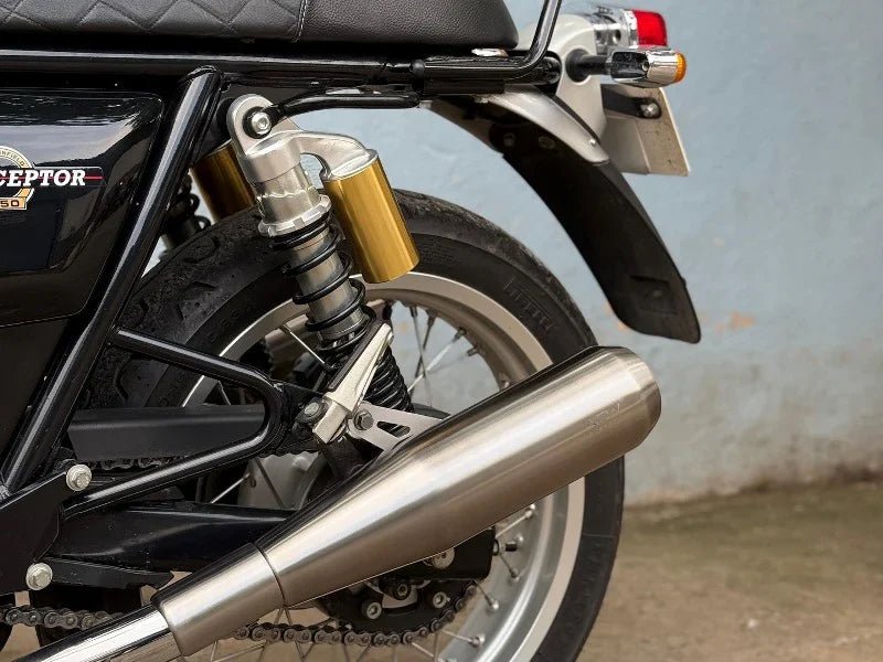 AEW TE104 Edge Performance Exhaust for Royal Enfield Interceptor 650 / Continental GT 650 | Stainless Steel Variants — Stainless Steel Mirror Polish image 3