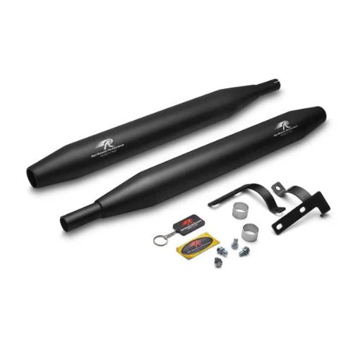 Red Rooster Celesta Exhaust for Jawa 42 / Jawa Classic / Yezdi (Polish & Black) — Black