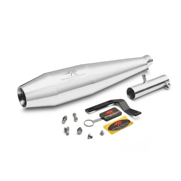 Red Rooster Pegasus RS Exhaust for Honda CB350 RS (Polish / Black) — Black image 2