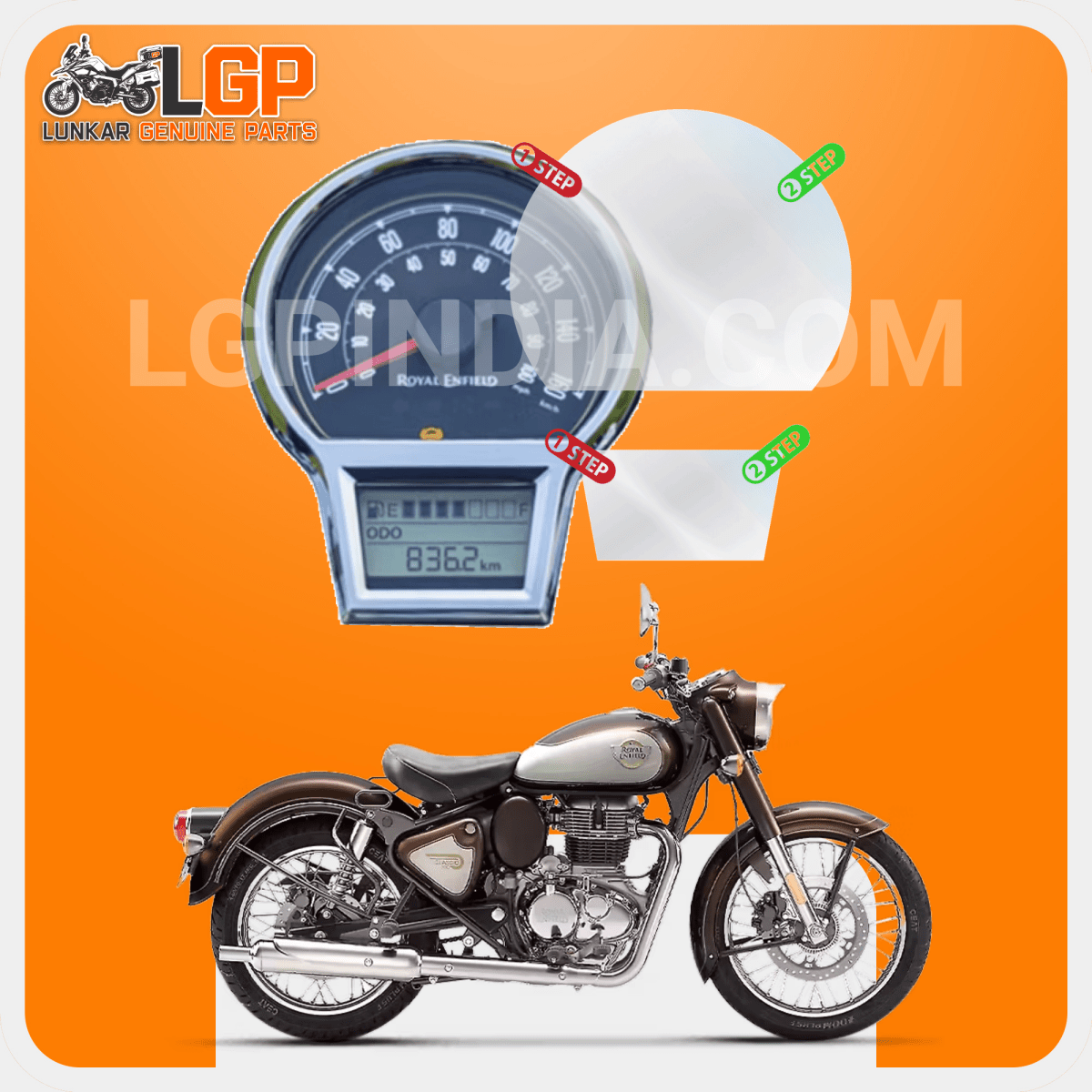 LGP SCREEN GUARD DISPLAY PROTECTOR ROYAL ENFIELD — ROYAL ENFIELD HUNTER (RETRO VARIANT - 85 mm) image 8