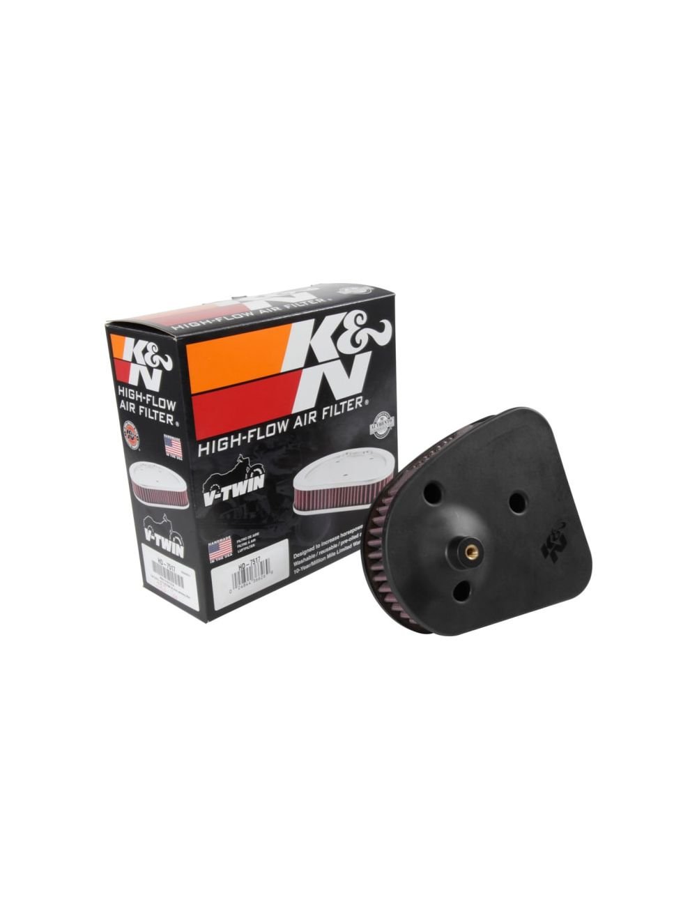 K&N HD-7517 High-Flow Replacement Air Filter for Harley-Davidson XG750A Street Rod 750 (2017–2020) – Washable Performance Cotton Gauze Air Filter