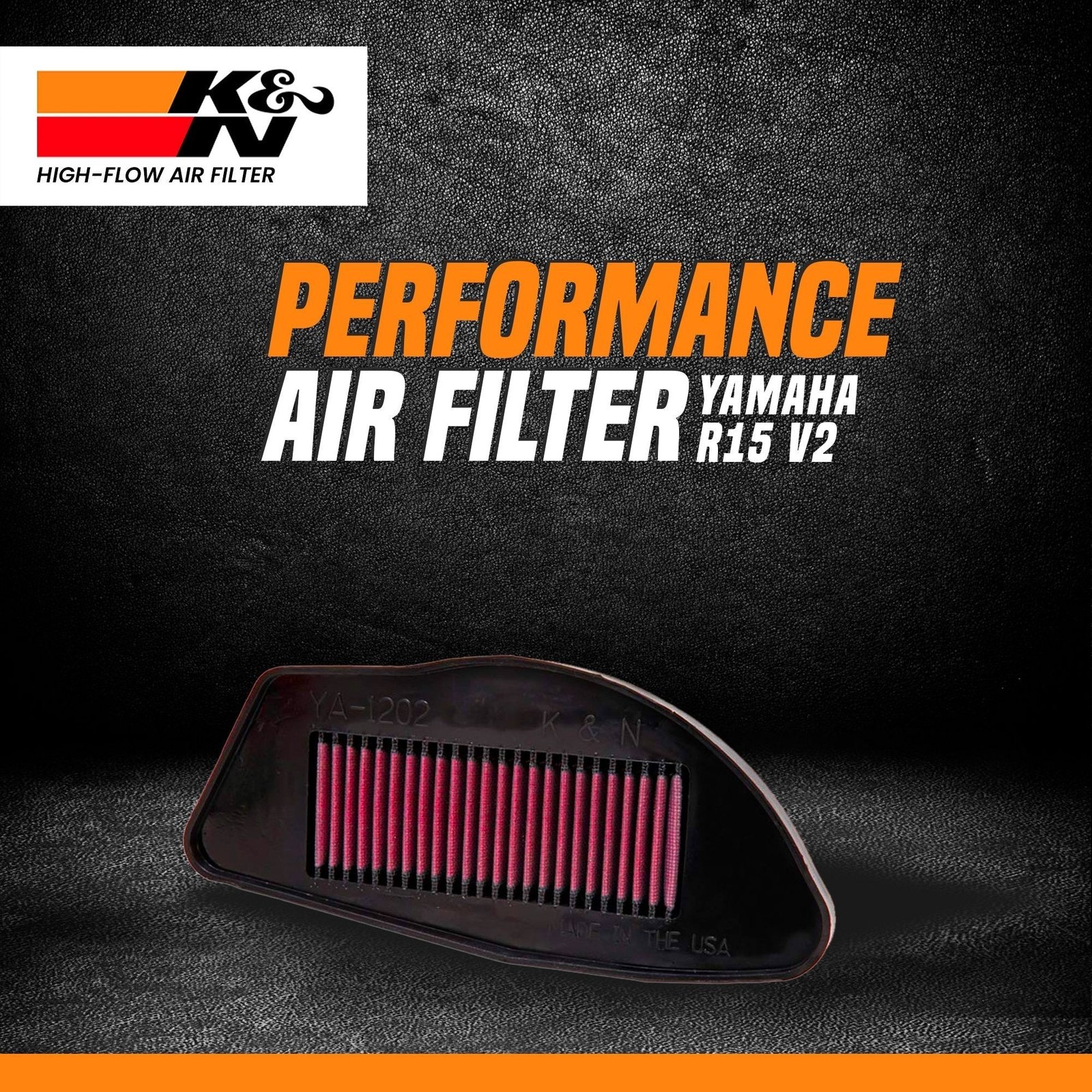 K&N YA-1208 High-Flow Air Filter for Yamaha R15 V1 & V2 150cc | Performance Motorcycle Air Filter Upgrade